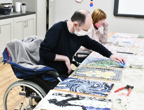 Headway clients making mosaics