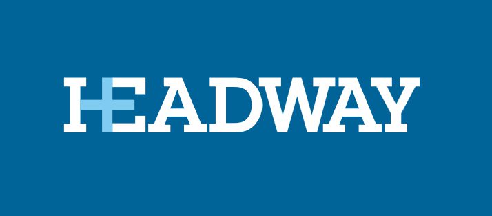 Headway logo on blue