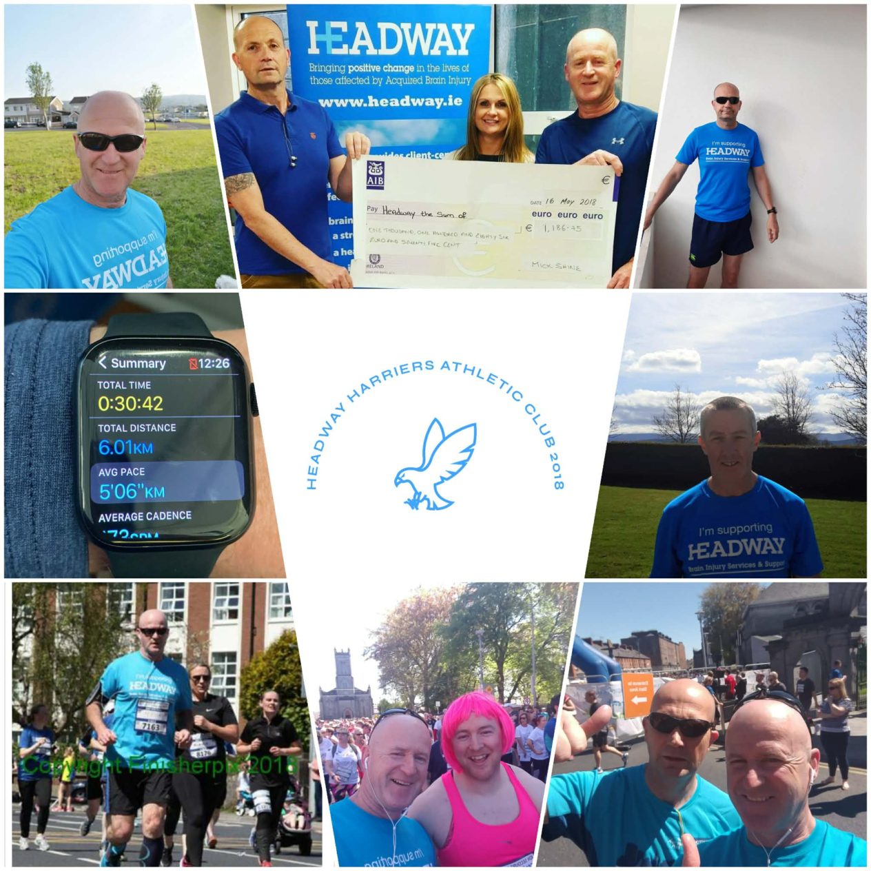 A montage of images from the Headway Harriers Great Limerick runs