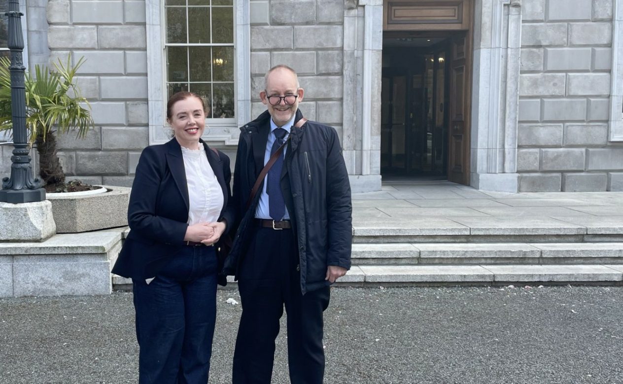 Headway's Sonya Walsh and Richard Stables at the Dail